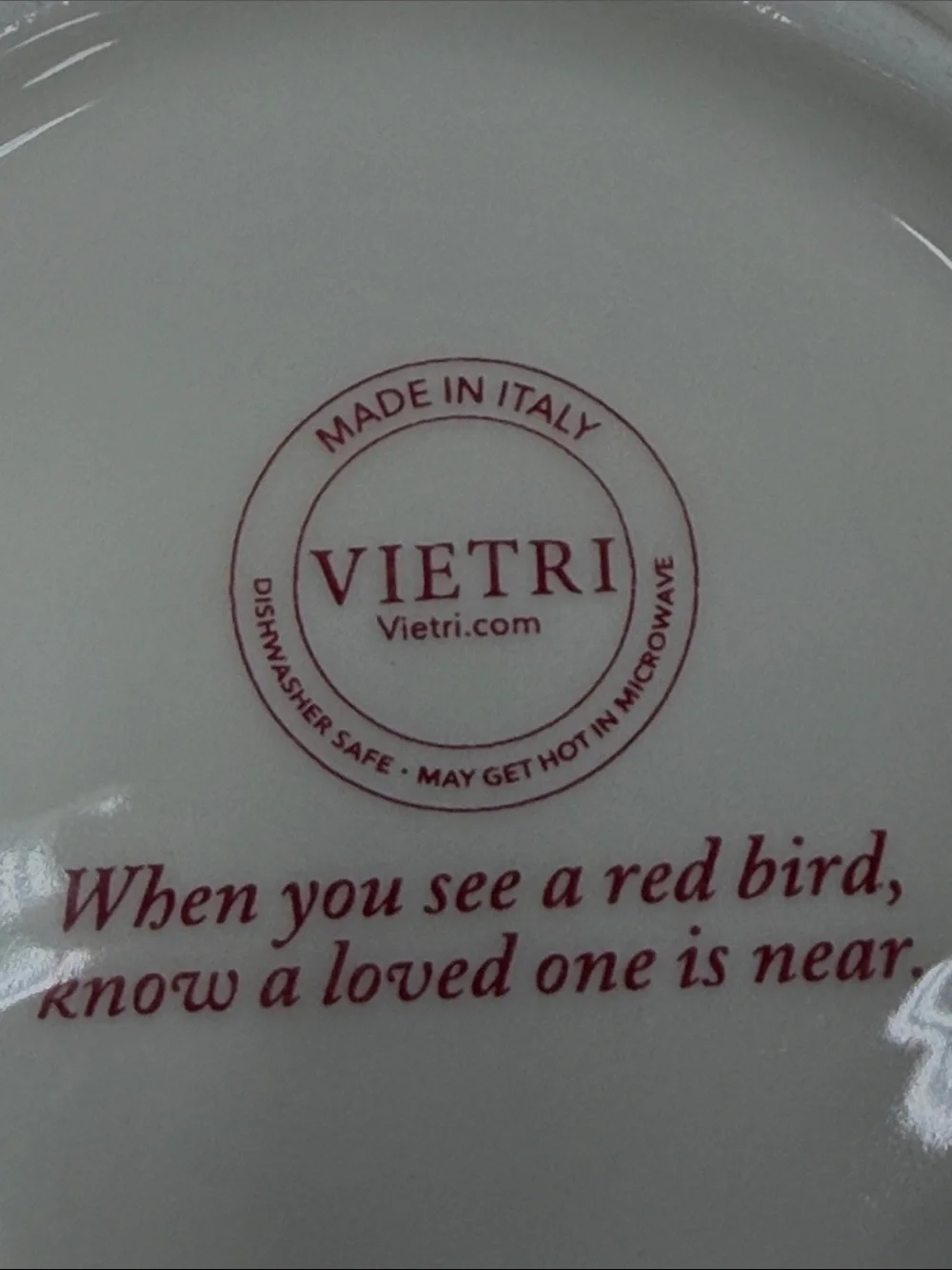 Vietri Red Bird Plate